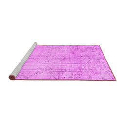 Sideview of Machine Washable Persian Pink Traditional Rug, wshtr3445pnk