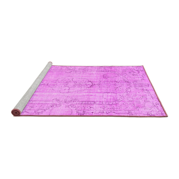 Sideview of Machine Washable Persian Pink Traditional Rug, wshtr3445pnk