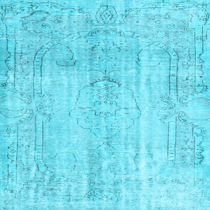 Square Machine Washable Persian Light Blue Traditional Rug, wshtr3445lblu