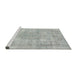 Sideview of Machine Washable Traditional Gunmetal Gray Rug, wshtr3446