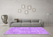 Machine Washable Persian Purple Traditional Area Rugs in a Living Room, wshtr3446pur