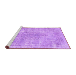 Sideview of Machine Washable Persian Purple Traditional Area Rugs, wshtr3446pur
