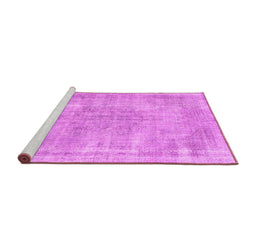 Sideview of Machine Washable Persian Pink Traditional Rug, wshtr3446pnk