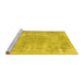 Sideview of Machine Washable Persian Yellow Traditional Rug, wshtr3446yw