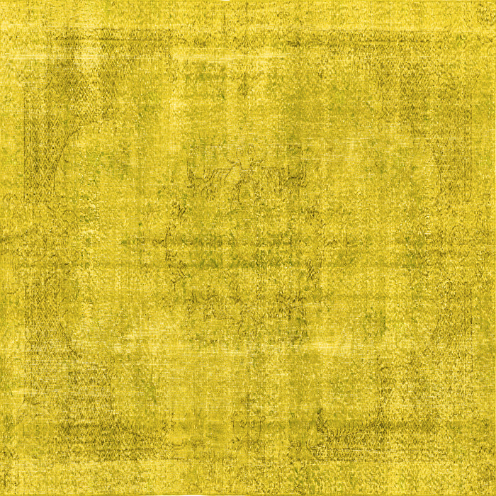 Square Persian Yellow Traditional Rug, tr3446yw