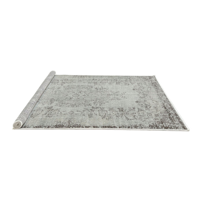 Sideview of Machine Washable Traditional Dark White Beige Rug, wshtr3447