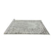 Sideview of Machine Washable Traditional Dark White Beige Rug, wshtr3447