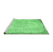 Sideview of Machine Washable Persian Emerald Green Traditional Area Rugs, wshtr3447emgrn