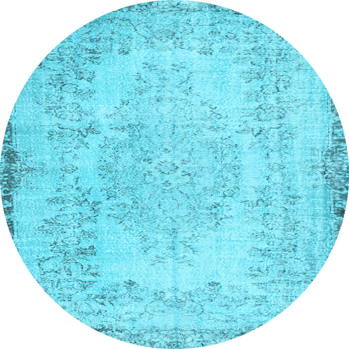 Round Persian Light Blue Traditional Rug, tr3447lblu