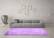 Machine Washable Persian Purple Traditional Area Rugs in a Living Room, wshtr3447pur