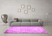 Machine Washable Persian Pink Traditional Rug in a Living Room, wshtr3447pnk