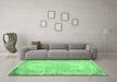 Machine Washable Persian Emerald Green Traditional Area Rugs in a Living Room,, wshtr3447emgrn