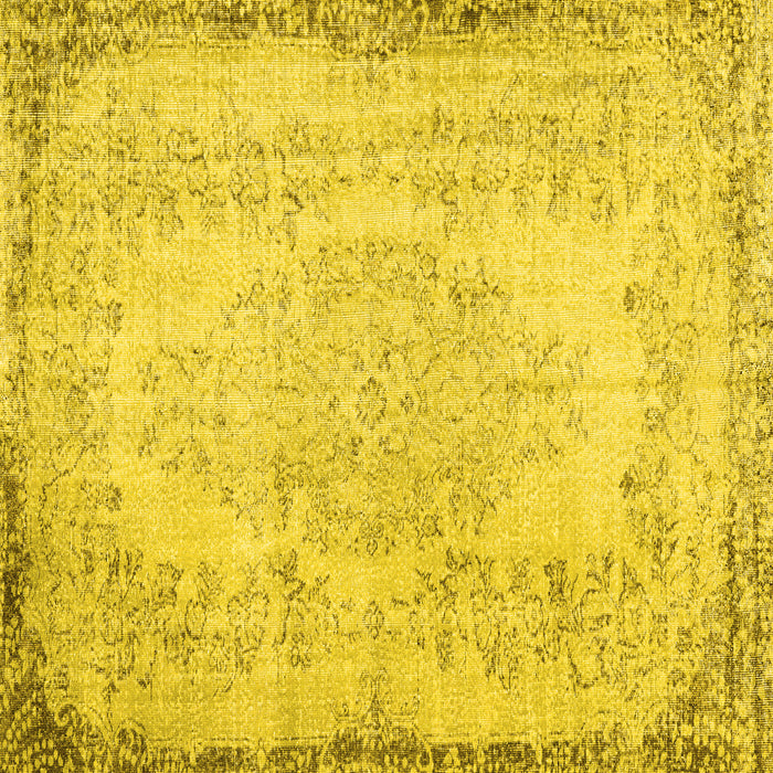 Square Persian Yellow Traditional Rug, tr3447yw