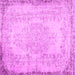 Square Machine Washable Persian Pink Traditional Rug, wshtr3447pnk