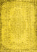 Machine Washable Persian Yellow Traditional Rug, wshtr3447yw
