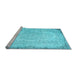 Sideview of Machine Washable Persian Light Blue Traditional Rug, wshtr3447lblu