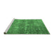 Sideview of Machine Washable Persian Emerald Green Bohemian Area Rugs, wshtr3448emgrn