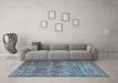 Machine Washable Persian Light Blue Bohemian Rug in a Living Room, wshtr3448lblu