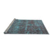 Sideview of Machine Washable Persian Light Blue Bohemian Rug, wshtr3448lblu