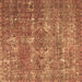 Square Machine Washable Persian Brown Bohemian Rug, wshtr3448brn