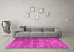 Machine Washable Persian Pink Bohemian Rug in a Living Room, wshtr3448pnk