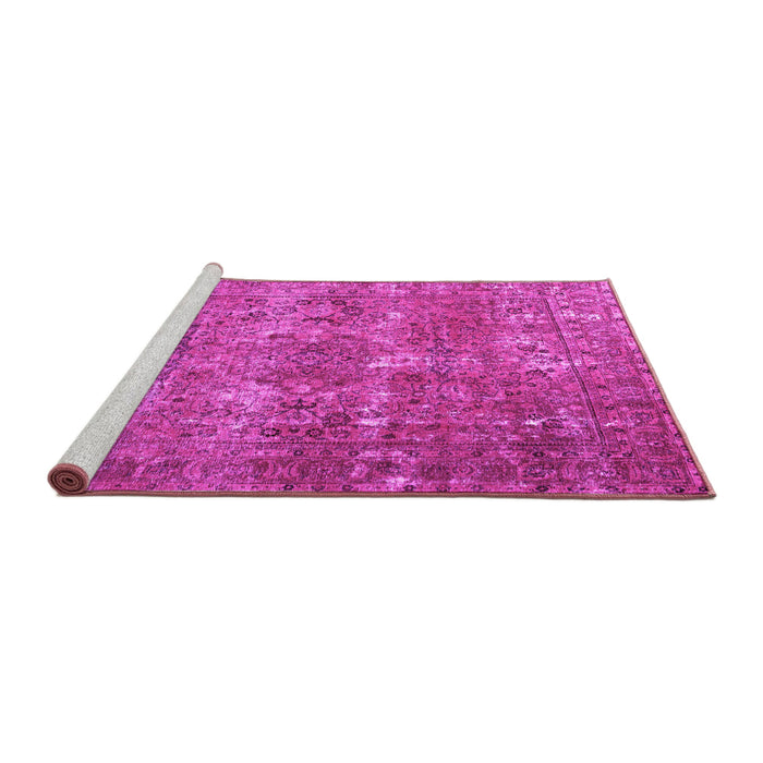 Sideview of Machine Washable Persian Pink Bohemian Rug, wshtr3448pnk