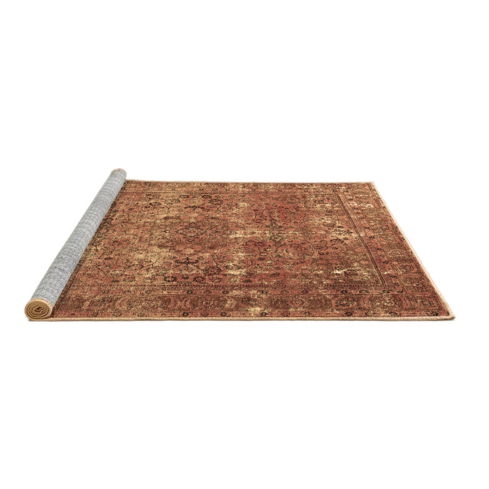 Sideview of Machine Washable Persian Brown Bohemian Rug, wshtr3448brn