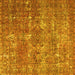 Square Machine Washable Persian Yellow Bohemian Rug, wshtr3448yw
