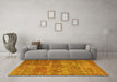 Machine Washable Persian Yellow Bohemian Rug in a Living Room, wshtr3448yw