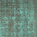 Square Persian Turquoise Bohemian Rug, tr3448turq