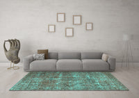 Machine Washable Persian Turquoise Bohemian Rug, wshtr3448turq