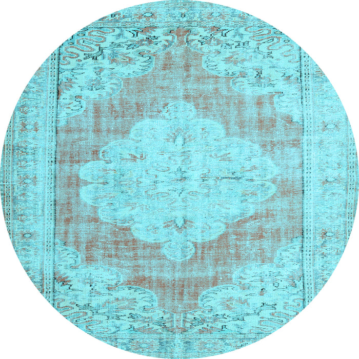 Round Persian Light Blue Traditional Rug, tr3449lblu
