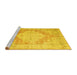 Sideview of Machine Washable Persian Yellow Traditional Rug, wshtr3449yw