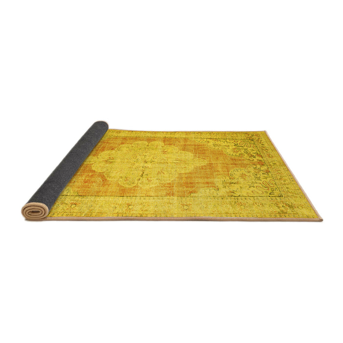 Sideview of Persian Yellow Traditional Rug, tr3449yw