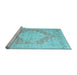 Sideview of Machine Washable Persian Light Blue Traditional Rug, wshtr3449lblu