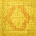 Square Persian Yellow Traditional Rug, tr3449yw