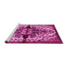 Sideview of Machine Washable Medallion Pink Traditional Rug, wshtr344pnk