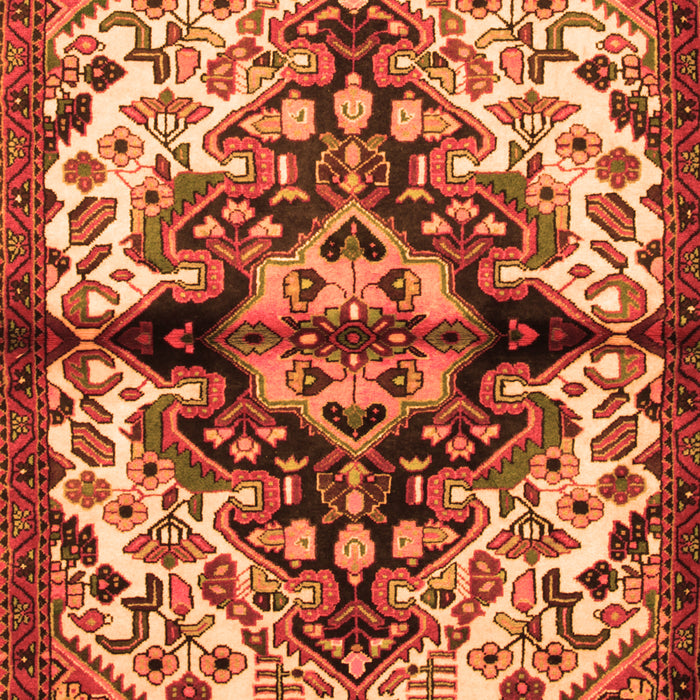 Serging Thickness of Machine Washable Medallion Orange Traditional Area Rugs, wshtr344org