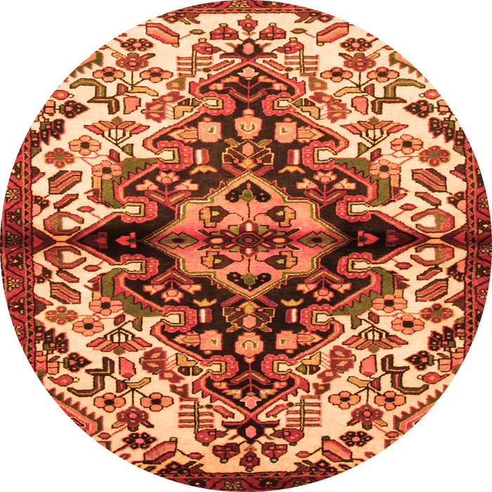 Square Medallion Orange Traditional Rug, tr344org