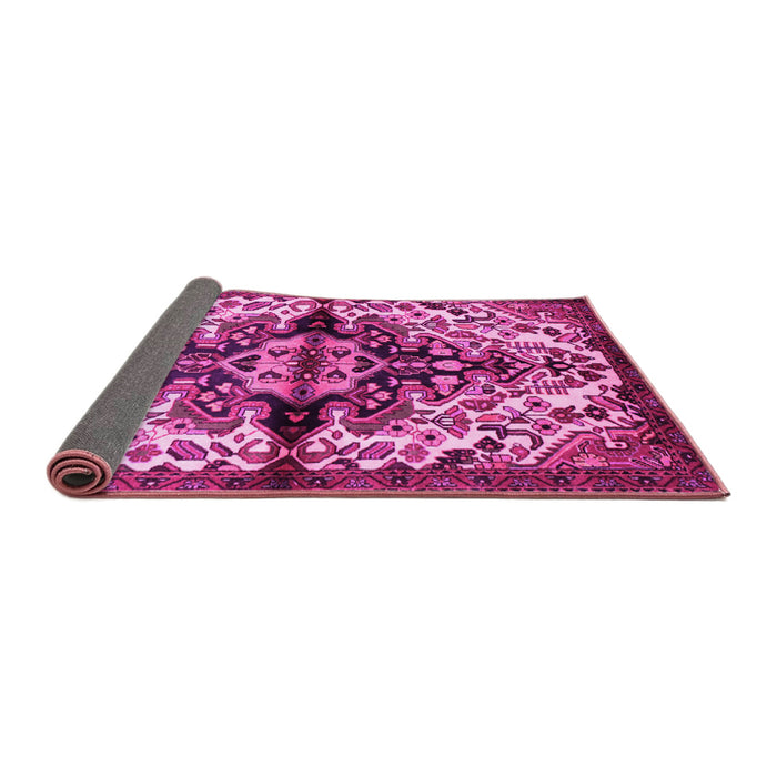 Sideview of Medallion Pink Traditional Rug, tr344pnk