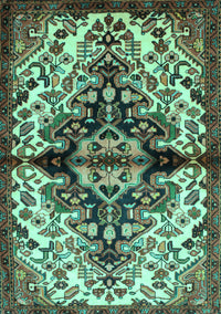 Medallion Turquoise Traditional Rug, tr344turq