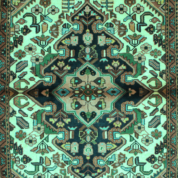 Machine Washable Medallion Turquoise Traditional Area Rugs, wshtr344turq