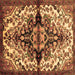 Square Medallion Brown Traditional Rug, tr344brn