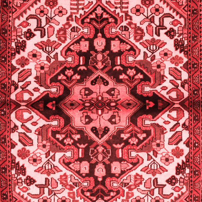 Machine Washable Medallion Red Traditional Rug, wshtr344red