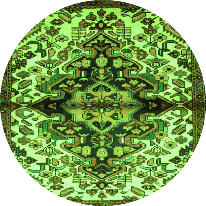 Machine Washable Medallion Green Traditional Area Rugs, wshtr344grn