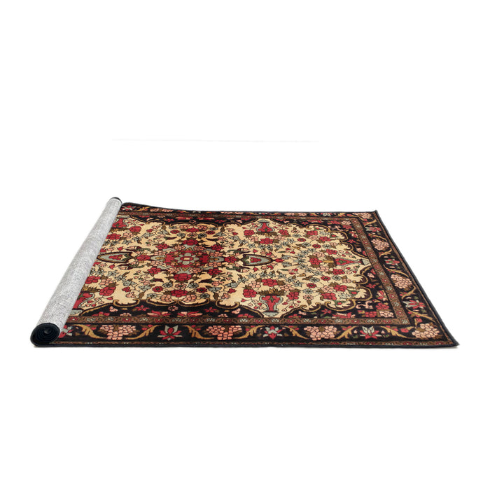 Sideview of Machine Washable Traditional Peru Brown Rug, wshtr345
