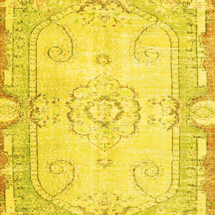 Machine Washable Persian Yellow Traditional Rug, wshtr3450yw