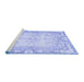 Sideview of Machine Washable Persian Blue Traditional Rug, wshtr3450blu