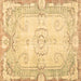 Square Persian Brown Traditional Rug, tr3450brn