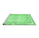 Sideview of Machine Washable Persian Emerald Green Traditional Area Rugs, wshtr3450emgrn